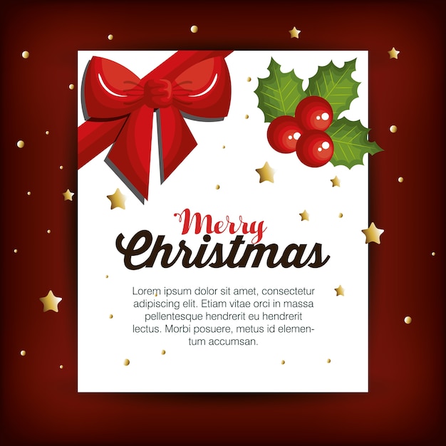 diseño de ilustración de vector de tarjeta de decoración de abeto de Navidad