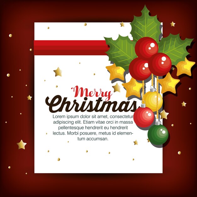 diseño de ilustración de vector de tarjeta de decoración de abeto de Navidad