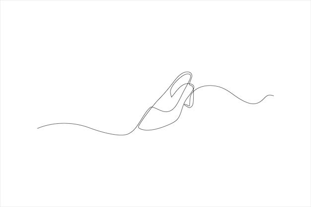 diseño de ilustración de vectores de línea continua de sandalias para mujeres