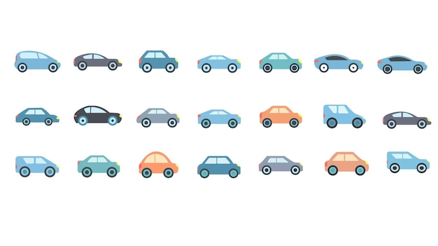 Diseño de ilustración vectorial de un automóvil visto desde el lado estilo de diseño plano de un automóvil diseño plano del automóvil