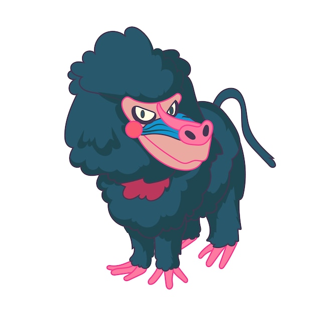 diseño de ilustración vectorial de babuino lindo