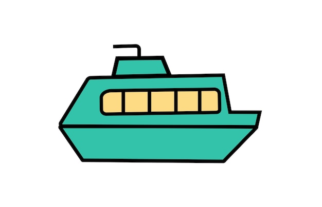 Diseño de ilustración vectorial de barcos con líneas limpias de barcos tema náutico estilo minimalista