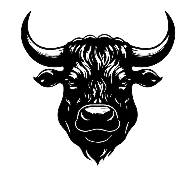 Diseño de la ilustración vectorial de la cabeza del búfalo