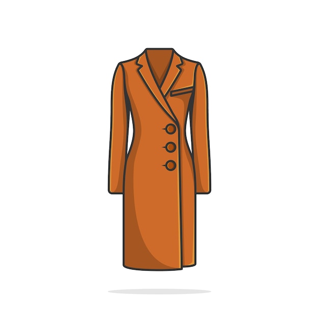 Diseño de ilustración vectorial de caot largo para mujeres Diseño de invierno