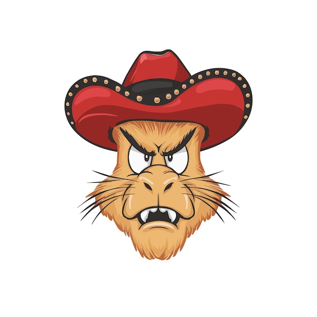 diseño de ilustración vectorial de Cat Cowboy Head