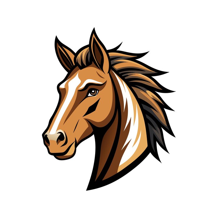 Diseño de ilustración vectorial de color de la cabeza de caballo