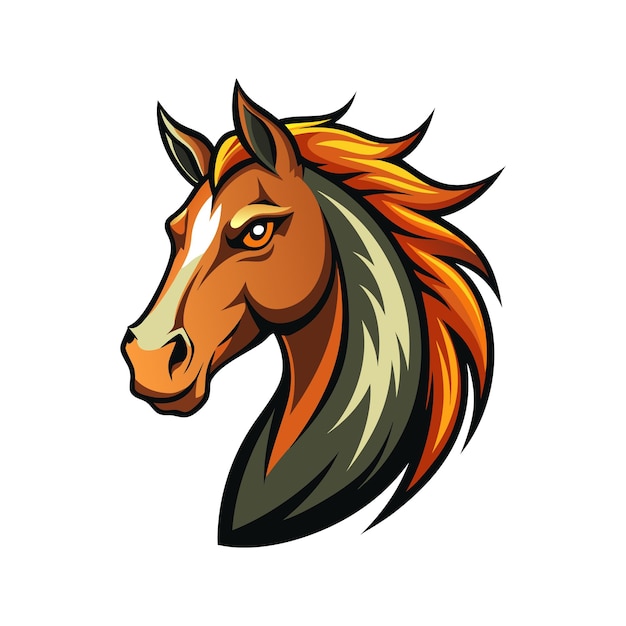 Diseño de ilustración vectorial de color de la cabeza de caballo