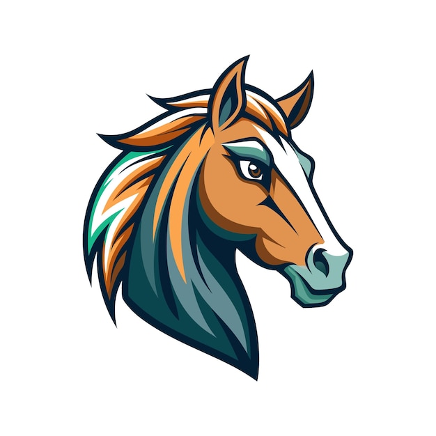 Diseño de ilustración vectorial de color de la cabeza de caballo