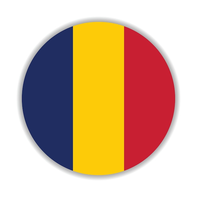 Diseño de ilustración vectorial por computadora del icono del logotipo del círculo de la bandera de Chad