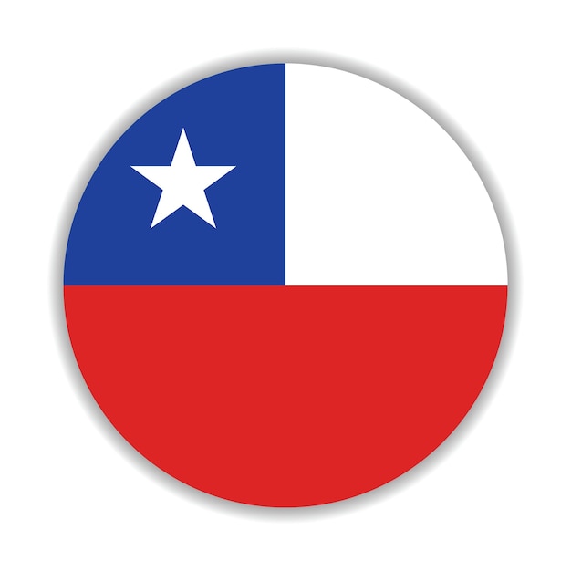 Diseño de ilustración vectorial por computadora del icono del logotipo del círculo de la bandera de Chile