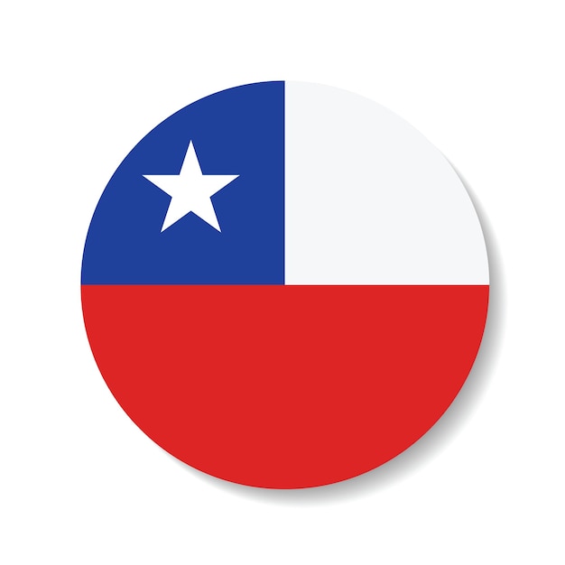 Diseño de ilustración vectorial por computadora del icono del logotipo del círculo de la bandera de Chile