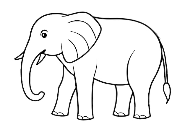 Un diseño de ilustración vectorial del contorno del elefante
