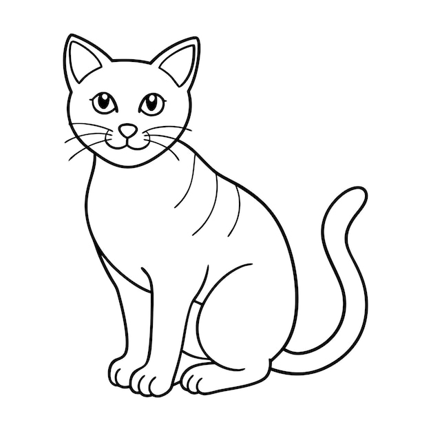 Un diseño de ilustración vectorial del contorno del gato