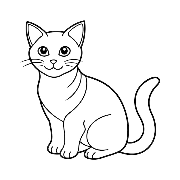 Un diseño de ilustración vectorial del contorno del gato