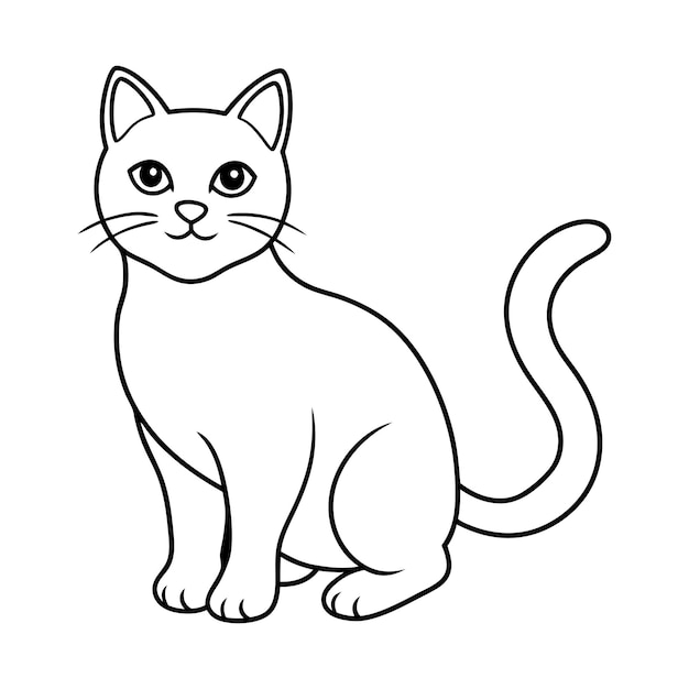 Un diseño de ilustración vectorial del contorno del gato