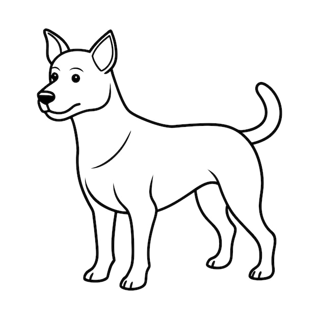 Un diseño de ilustración vectorial del contorno del perro