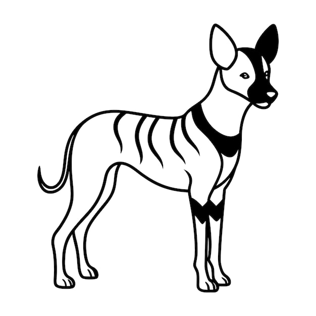 Un diseño de ilustración vectorial del contorno del perro