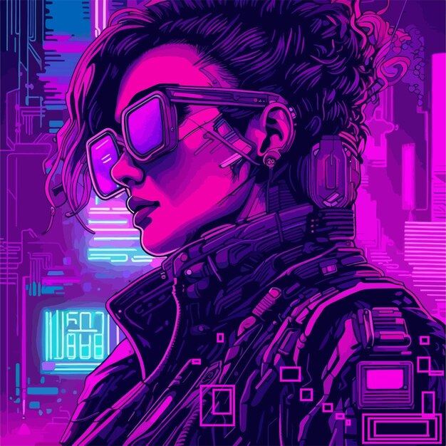 Vector diseño de ilustración vectorial cyberpunk para camiseta