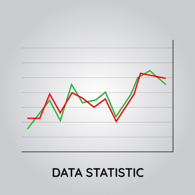 Diseño de ilustración vectorial de datos estadísticos con un fondo de gradiente gris