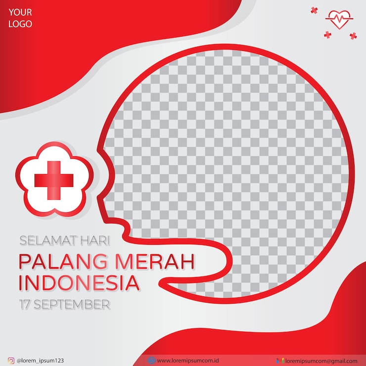 diseño de ilustración vectorial del día de la cruz roja indonesia feliz