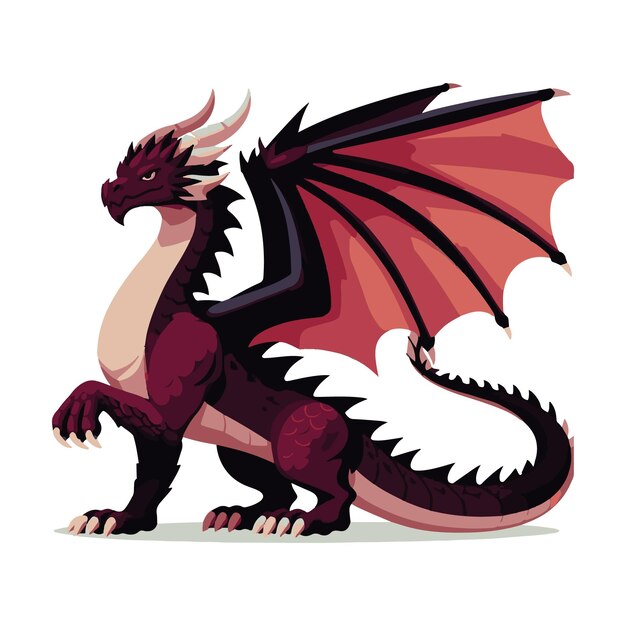 Diseño de la ilustración vectorial del dragón