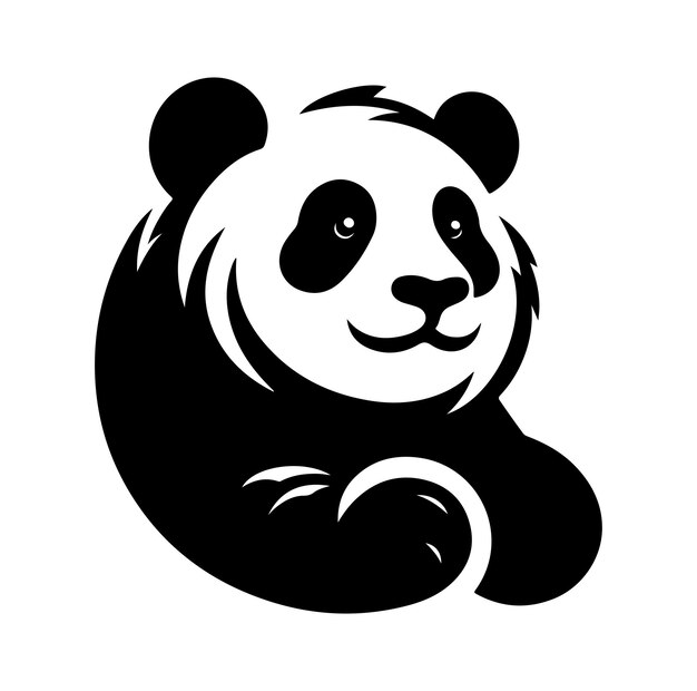 Diseño de ilustración vectorial estilo silueta de panda