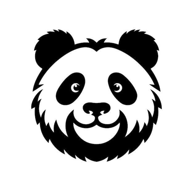 Diseño de ilustración vectorial estilo silueta de panda