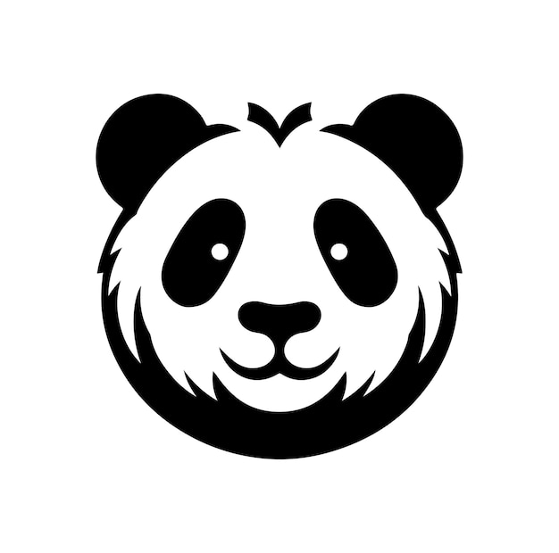 Diseño de ilustración vectorial estilo silueta de panda