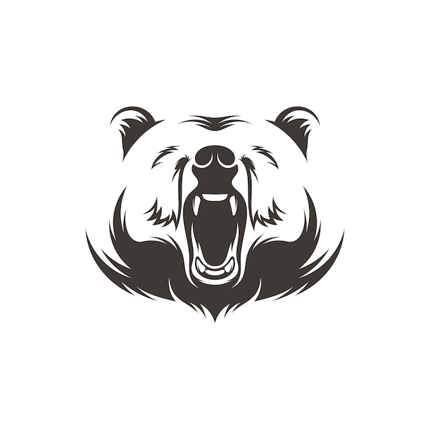 Diseño de la ilustración vectorial de Head Bear Diseño del logotipo de Head Bear Plantilla
