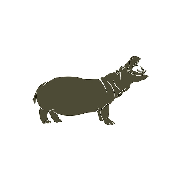 Vector diseño de ilustración vectorial de hipopótamo diseño del logotipo de hipopótem