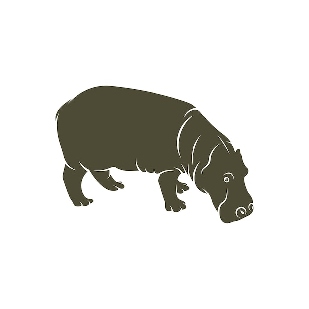 Diseño de ilustración vectorial de hipopótamo Diseño del logotipo de hipopótem