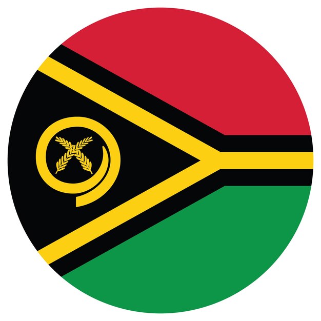 El diseño de la ilustración vectorial del icono de la bandera del círculo de Vanuatu