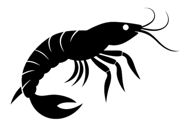 Diseño de la ilustración vectorial del icono del camarón