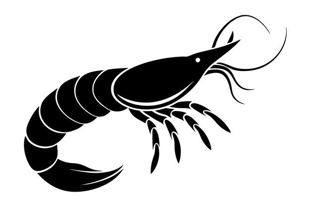 Diseño de la ilustración vectorial del icono del camarón