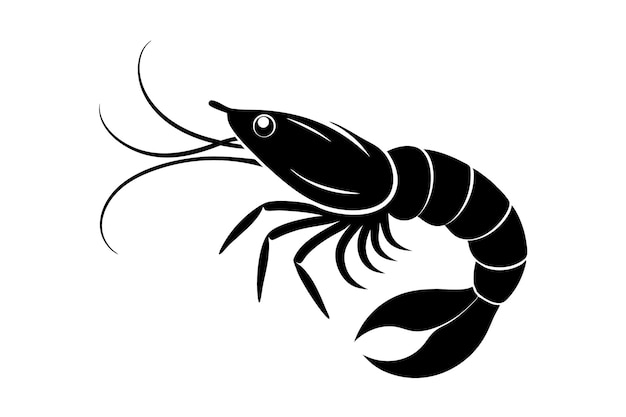 Diseño de la ilustración vectorial del icono del camarón