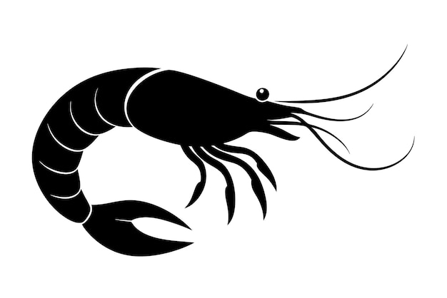 Diseño de la ilustración vectorial del icono del camarón