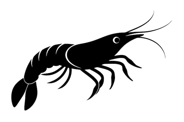 Diseño de la ilustración vectorial del icono del camarón