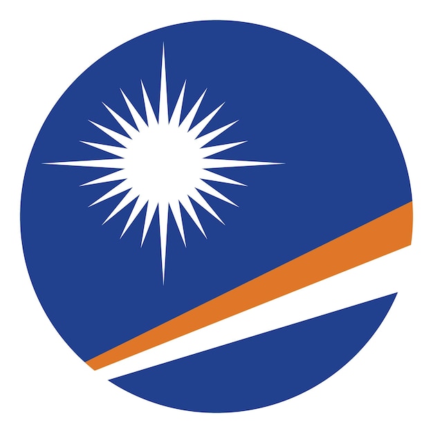 Diseño de ilustración vectorial del icono del círculo de la bandera de las Islas Marshall