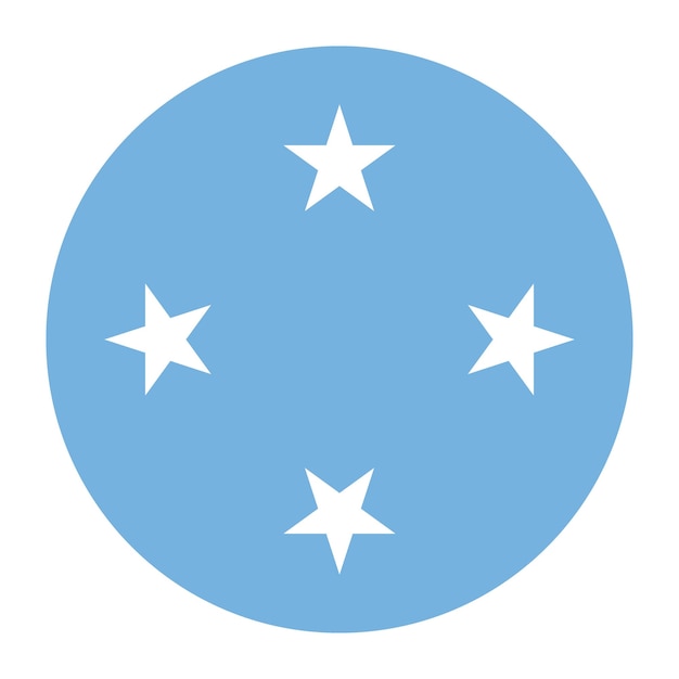 Diseño de ilustración vectorial del icono del círculo de la bandera de Micronesia