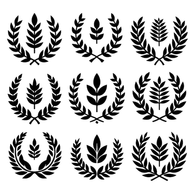 Diseño de la ilustración vectorial del icono de la corona de laurel