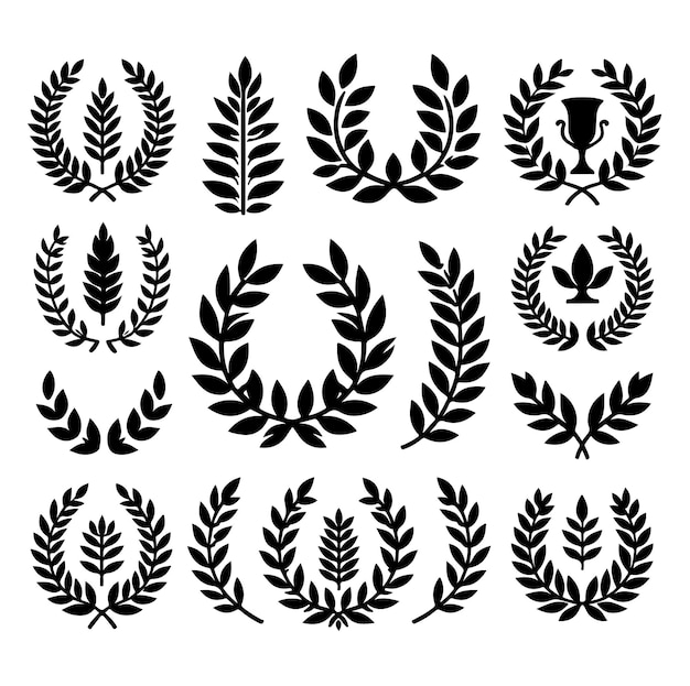 Diseño de la ilustración vectorial del icono de la corona de laurel