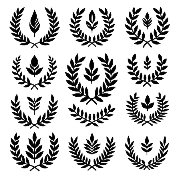 Diseño de la ilustración vectorial del icono de la corona de laurel