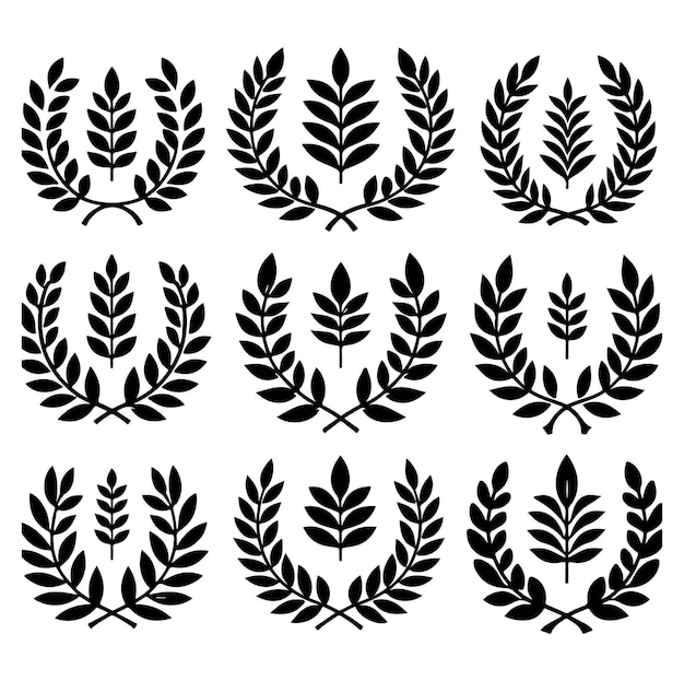 Diseño de la ilustración vectorial del icono de la corona de laurel