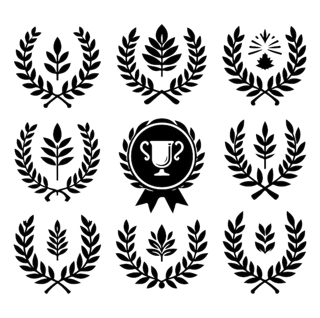 Diseño de la ilustración vectorial del icono de la corona de laurel