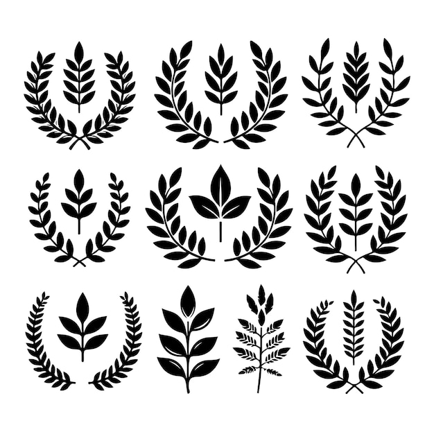 Diseño de la ilustración vectorial del icono de la corona de laurel