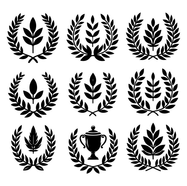 Diseño de la ilustración vectorial del icono de la corona de laurel