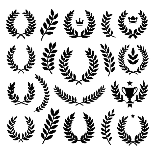 Diseño de la ilustración vectorial del icono de la corona de laurel