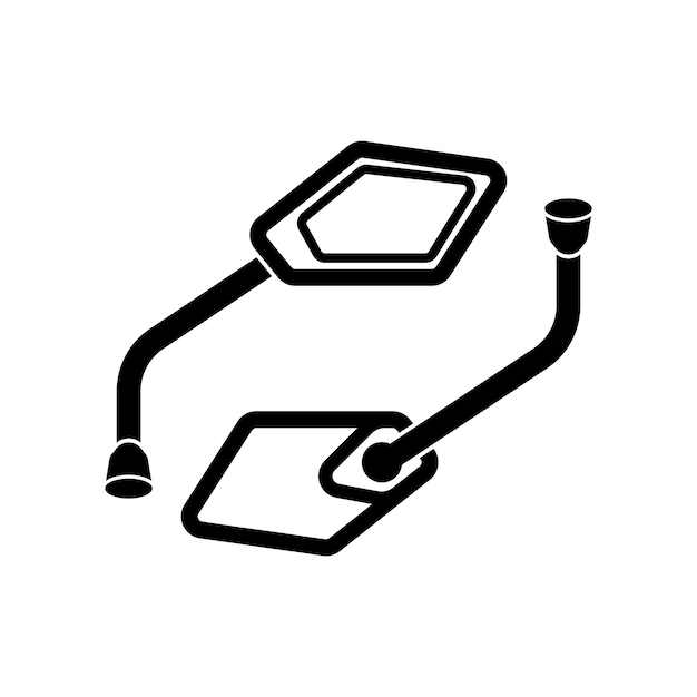 Diseño de la ilustración vectorial del icono del espejo retrovisor de la motocicleta