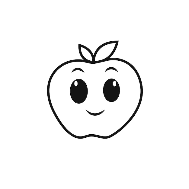 Diseño de la ilustración vectorial del icono de la fruta de manzana