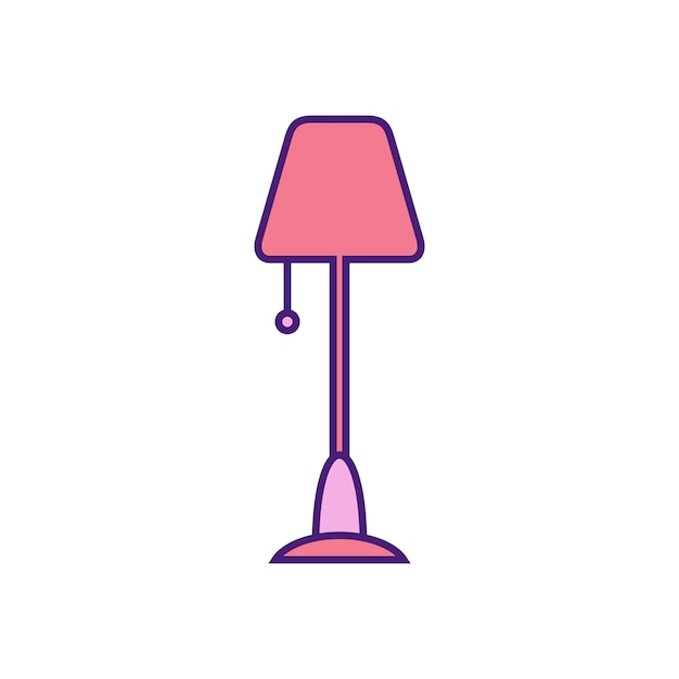 Diseño de ilustración vectorial del icono de la lámpara de escritorio interior